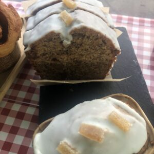 gâteau à la noisette, gingembre confit et citron